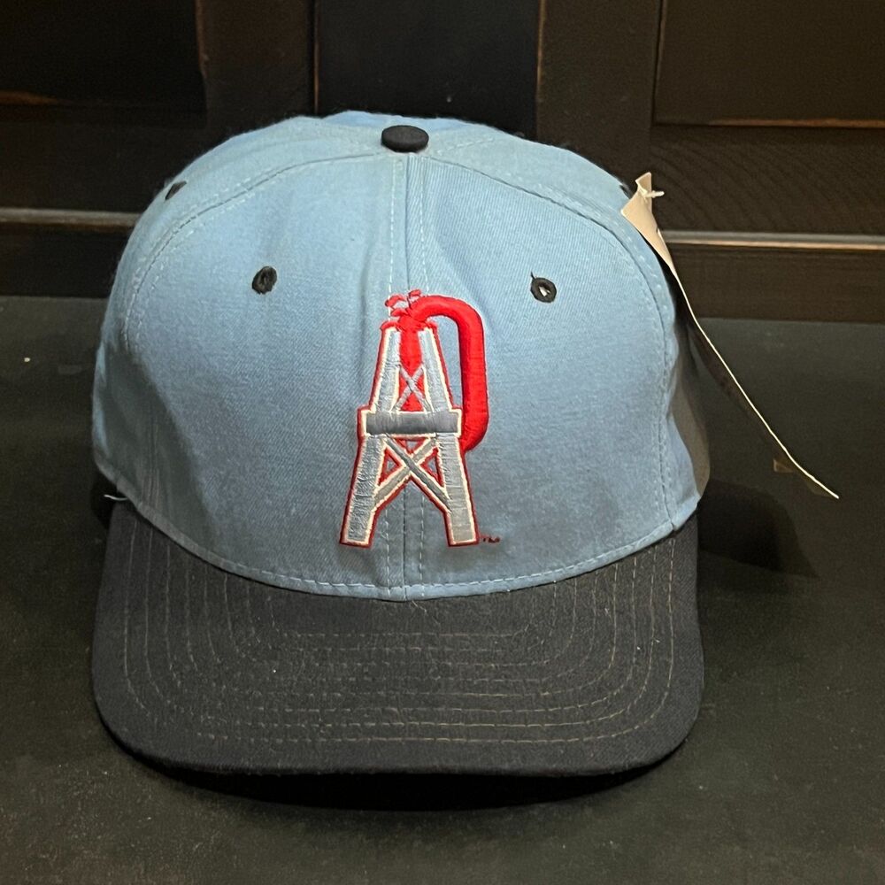 NWT Vintage 90s New Era Houston Oilers Snapback Hat Classic Team Made in USA
